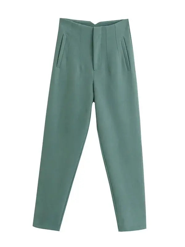 Timeless High-Waist Tailored Pants - Classic Solid Colors