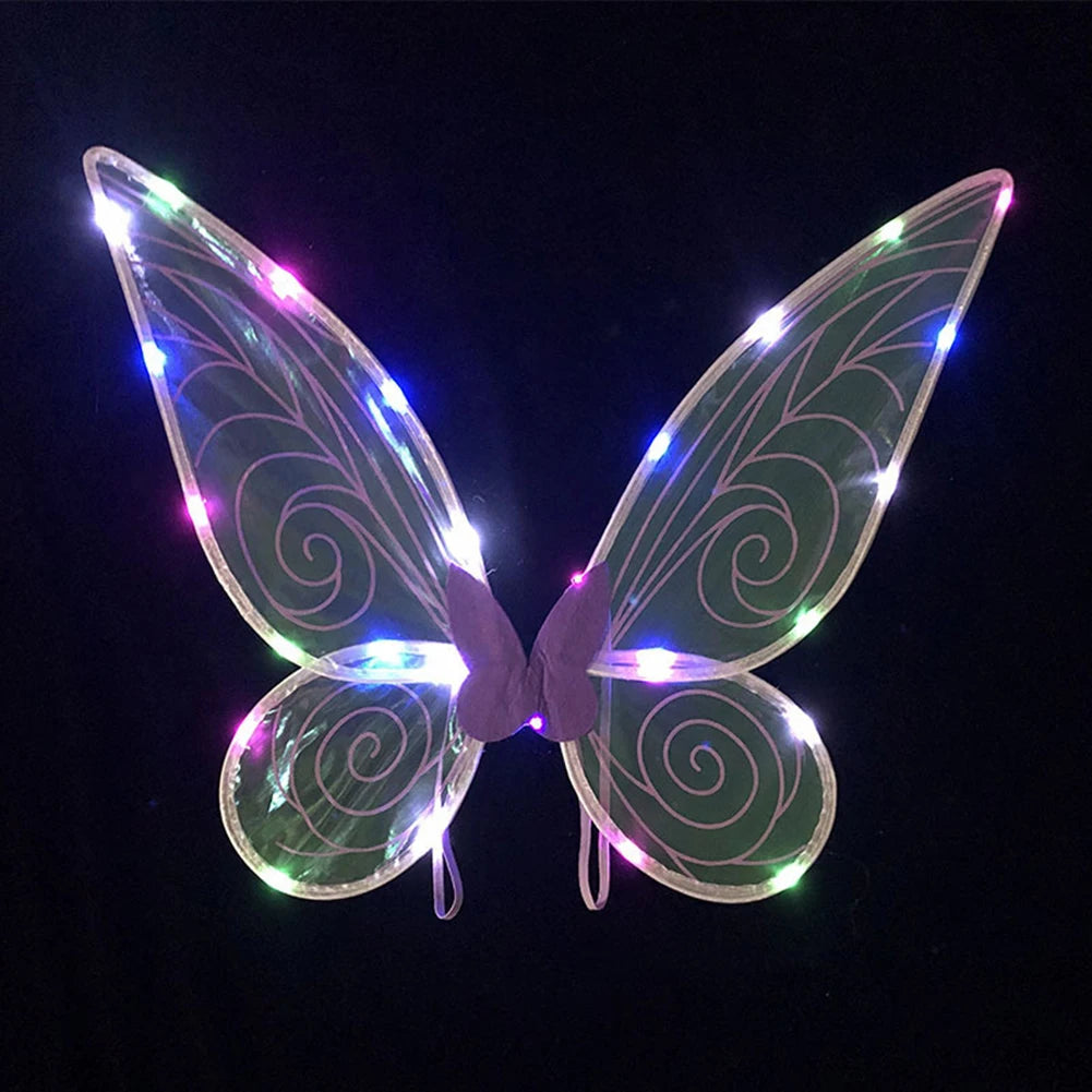 Shimmering LED Butterfly Wings for Kids – Enchanted Fairy Costume Accessory