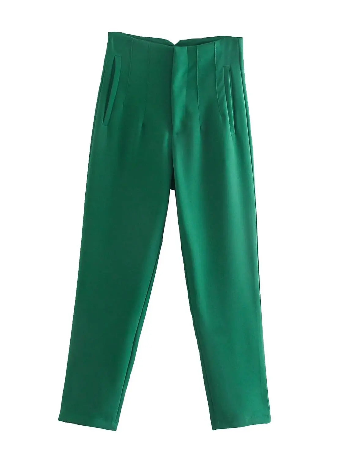 Timeless High-Waist Tailored Pants - Classic Solid Colors