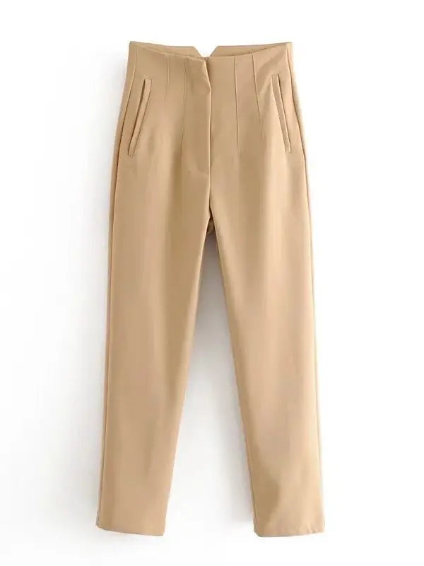 Timeless High-Waist Tailored Pants - Classic Solid Colors