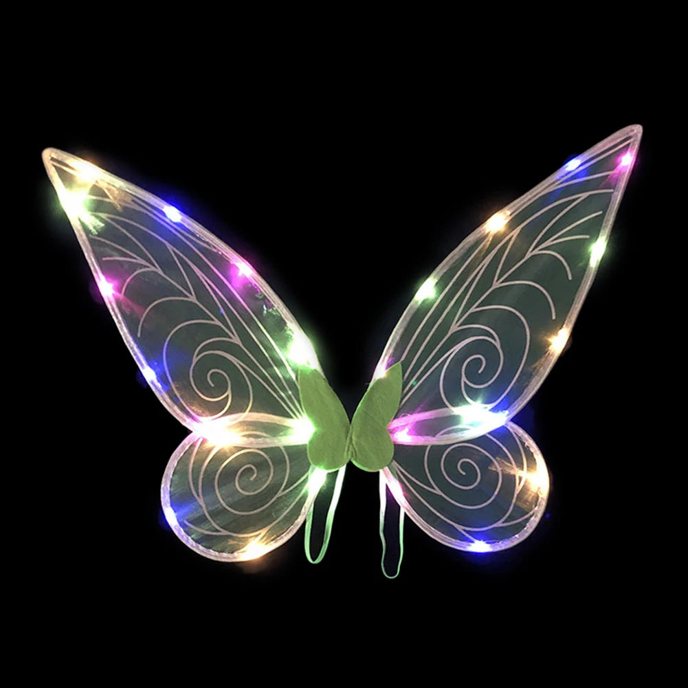 Shimmering LED Butterfly Wings for Kids – Enchanted Fairy Costume Accessory