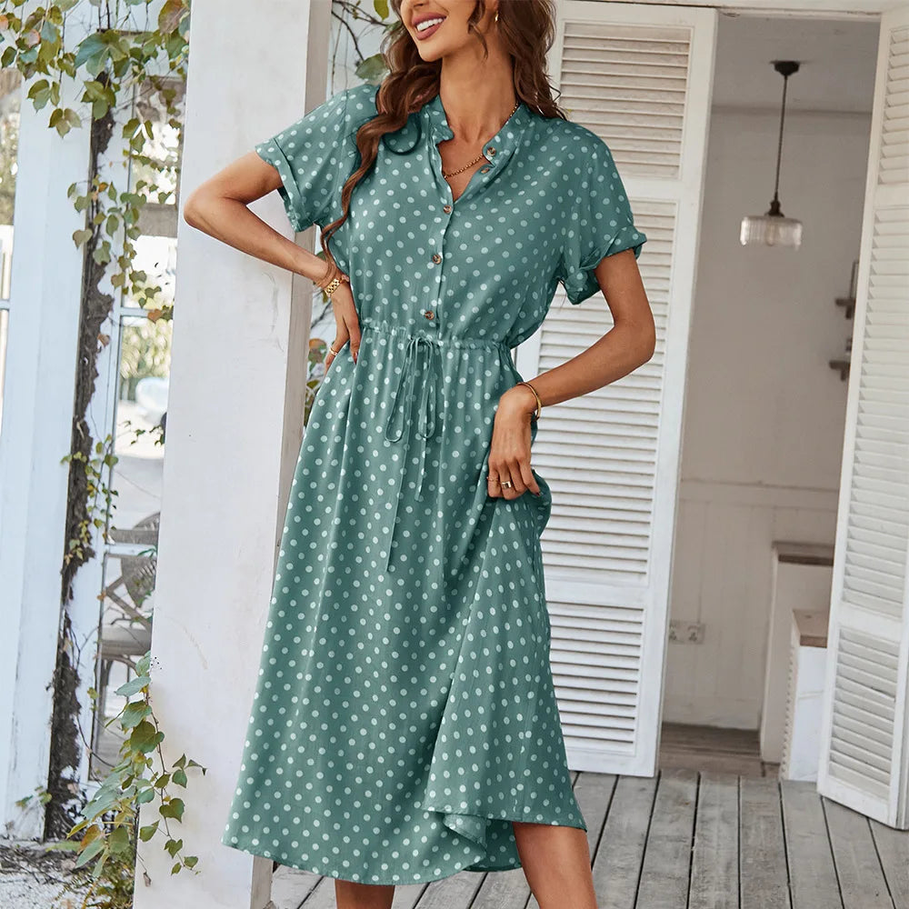 Chic Polka Dot Summer Midi Dress