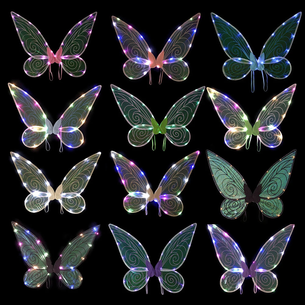 Shimmering LED Butterfly Wings for Kids – Enchanted Fairy Costume Accessory