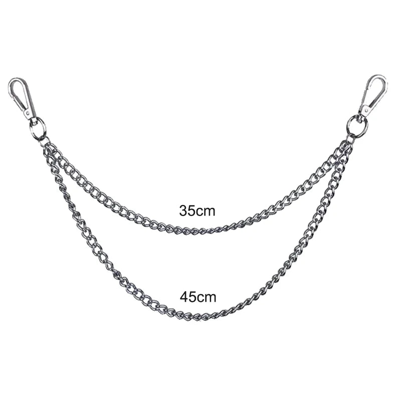 Metal Punk Rock Layered Chain Waist Accessory for Men & Women – Hip-Hop Belt Chain & Key Holder