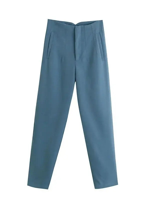 Timeless High-Waist Tailored Pants - Classic Solid Colors