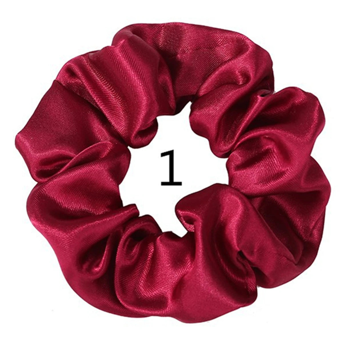 Elegant Satin Hair Scrunchies Set - 6 Solid Color Ponytail Holders for Women & Girls