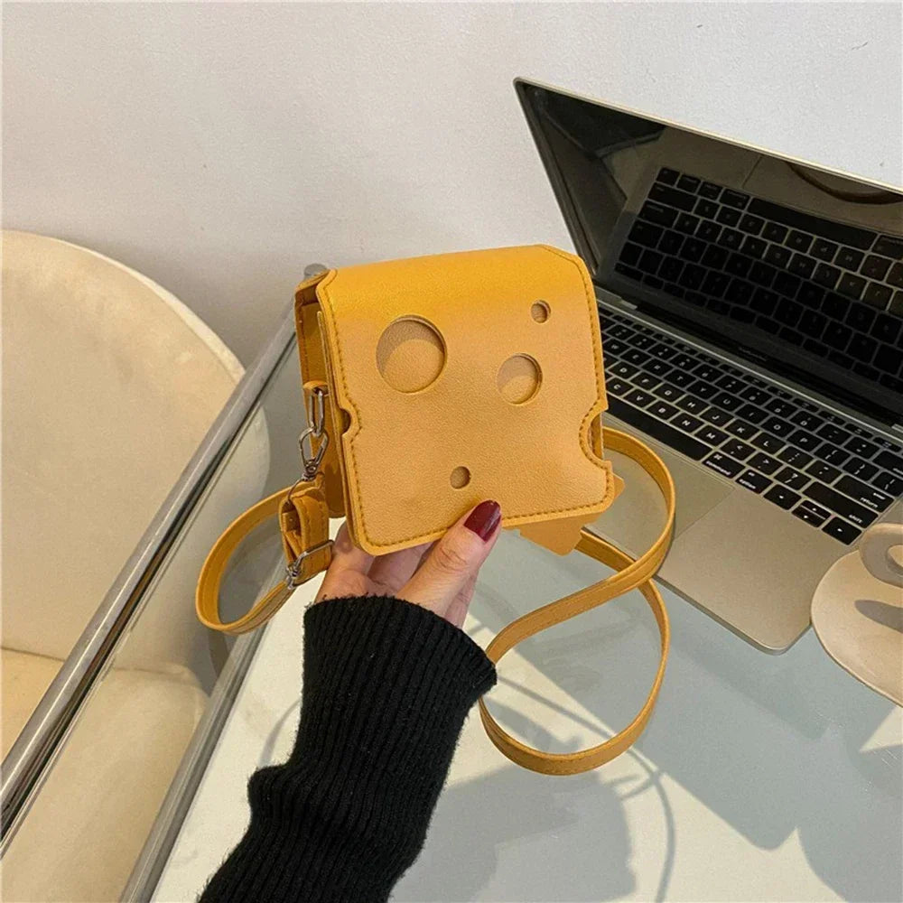 Chic Cheese Slice Shoulder Bag - Yellow PU Leather Arm Candy