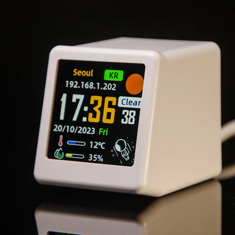 Compact Smart WiFi Weather Station with Alarm & Desktop Display