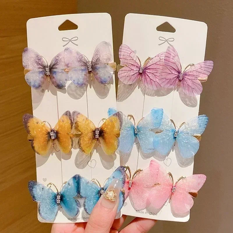 Rainbow Butterfly Hairpin Set – Colorful Hair Clips & Barrettes for Girls & Women