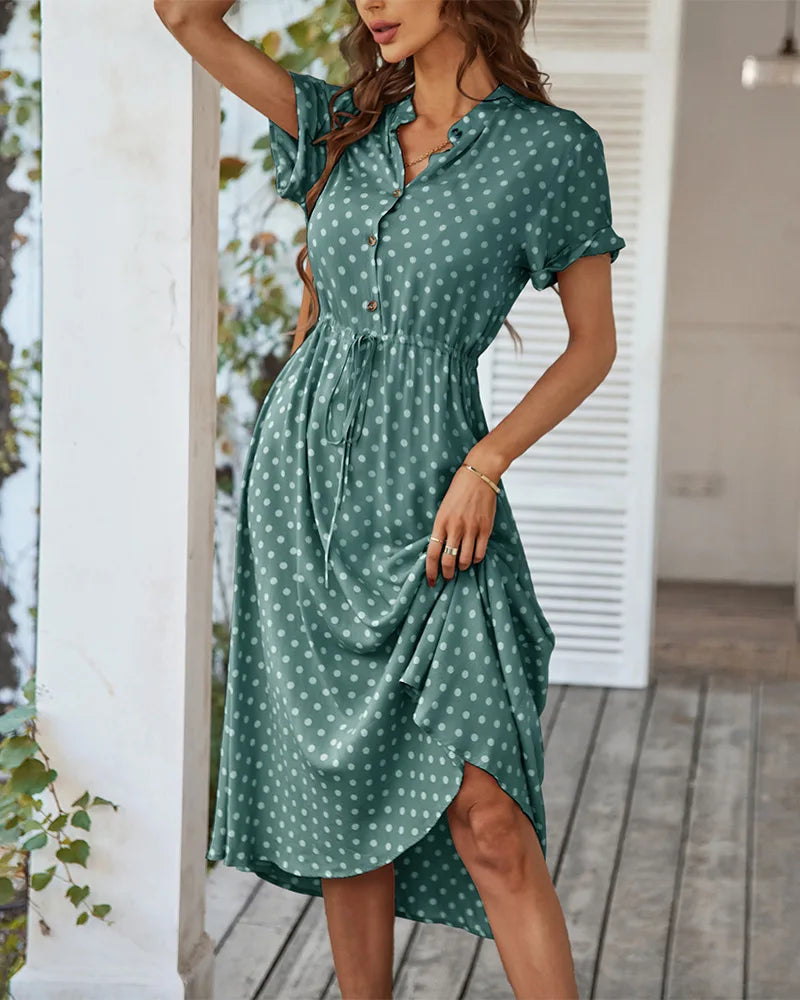 Chic Polka Dot Summer Midi Dress