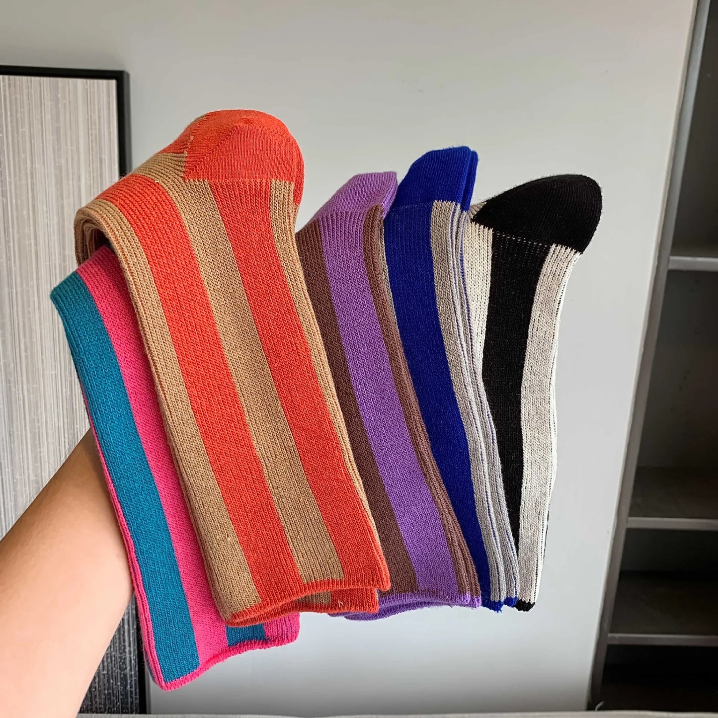 Dual-Stripe Cotton Sports Tube Socks