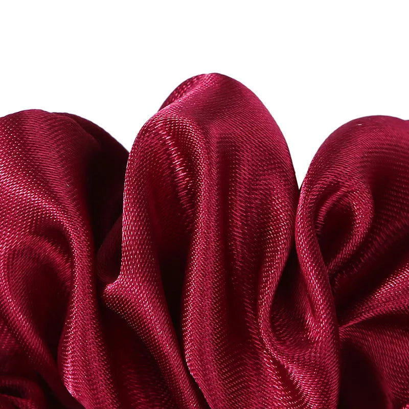 Elegant Satin Hair Scrunchies Set - 6 Solid Color Ponytail Holders for Women & Girls