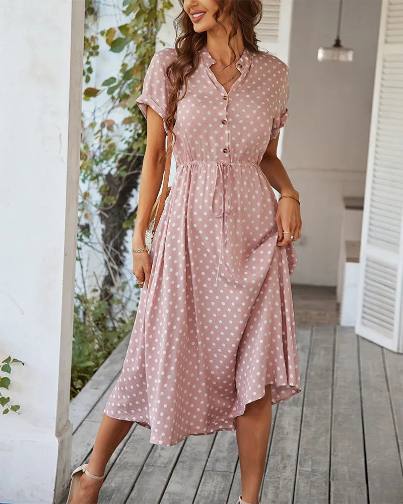 Chic Polka Dot Summer Midi Dress