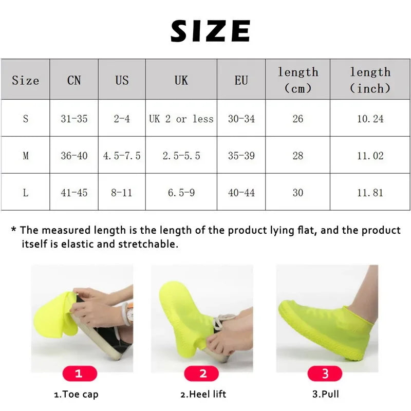 Ultra-Durable Waterproof Silicone Shoe Covers – Reusable Anti-Slip Rain Protectors for Outdoor Adventures