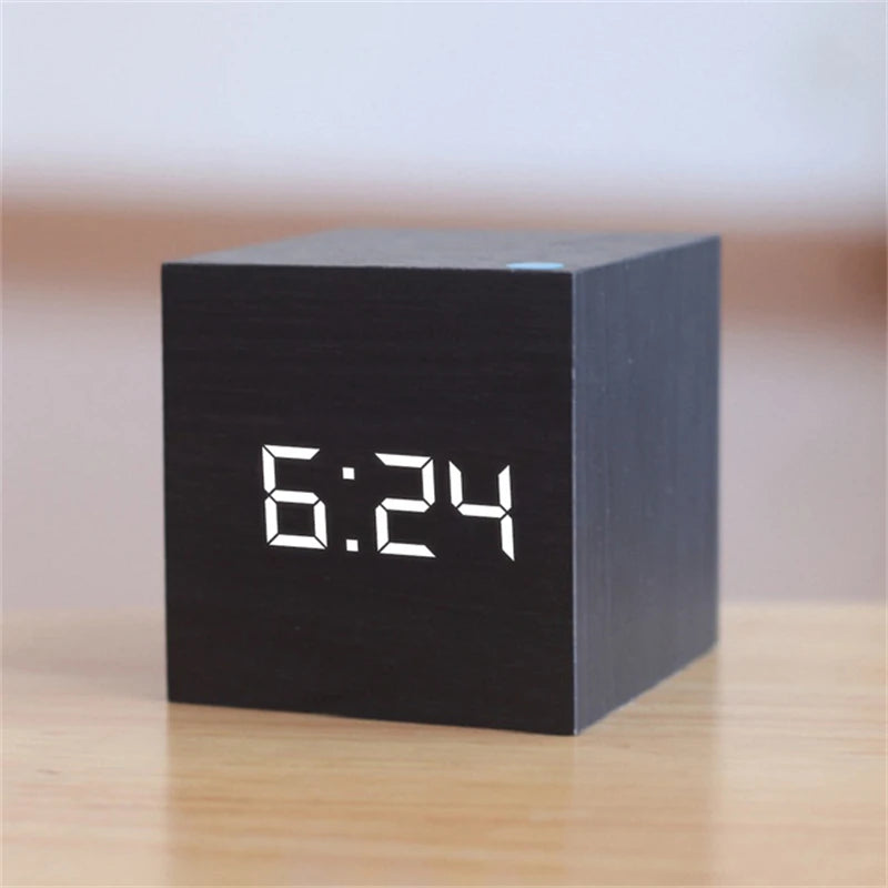 Retro Glow Square LED Alarm Clock with Voice Control