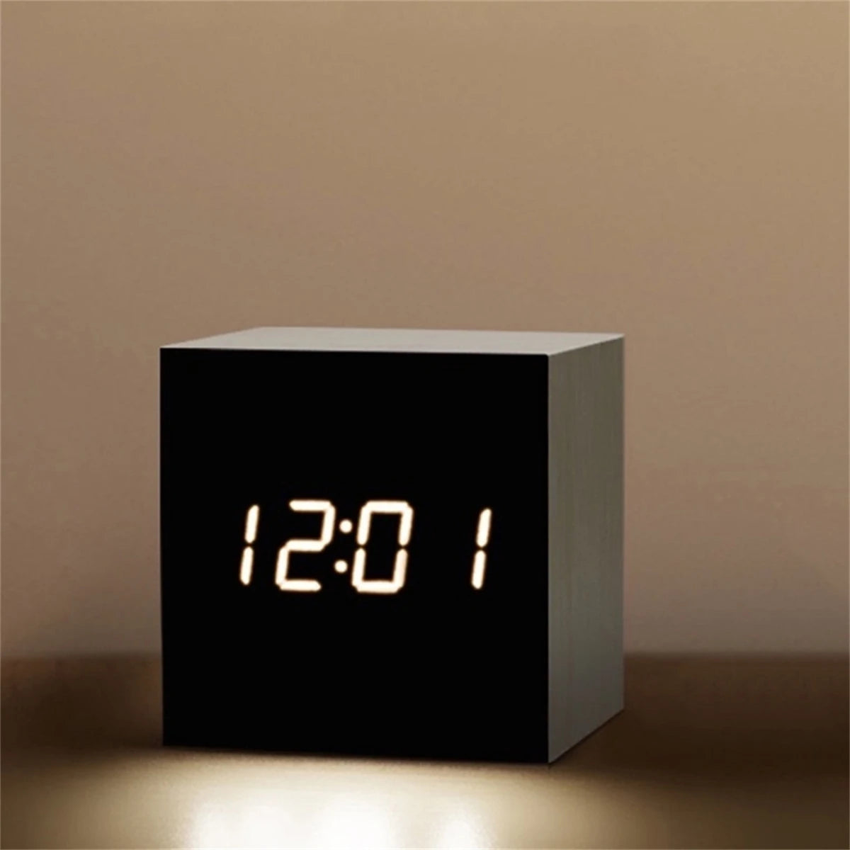 Retro Glow Square LED Alarm Clock with Voice Control