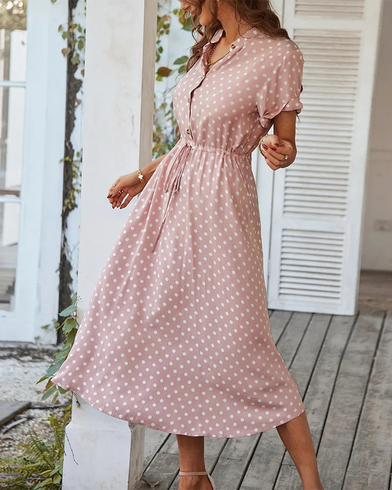 Chic Polka Dot Summer Midi Dress