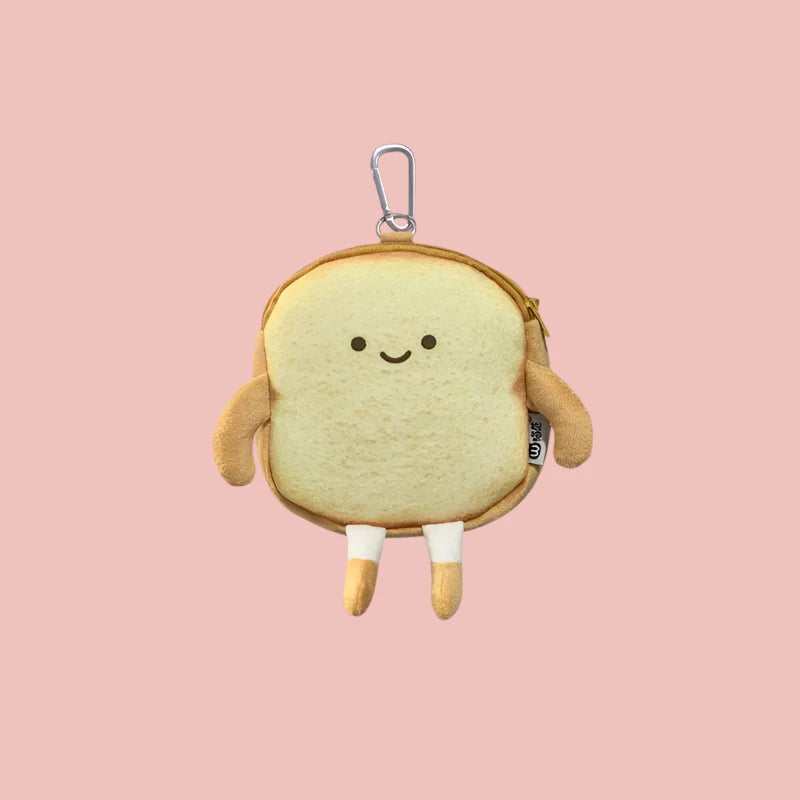 Cozy Toast Plush Shoulder Bag - Adorable & Soft Accessory