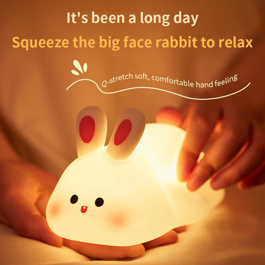 Bunny Glow: Rechargeable Silicone Night Light