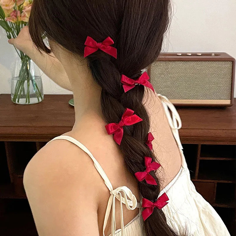 Charming Bowknot Metal Hair Clips - Handmade Ribbon Barrettes for Stylish Girls