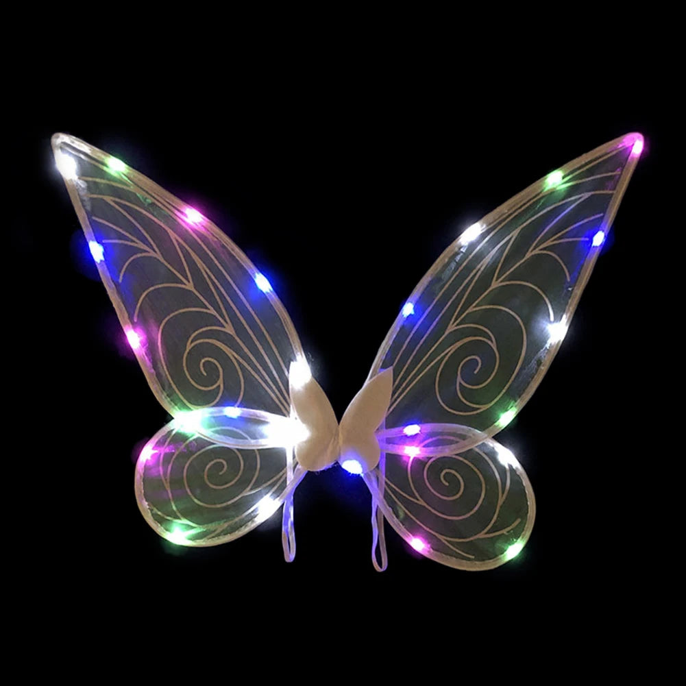 Shimmering LED Butterfly Wings for Kids – Enchanted Fairy Costume Accessory