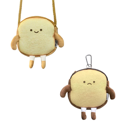 Cozy Toast Plush Shoulder Bag - Adorable & Soft Accessory