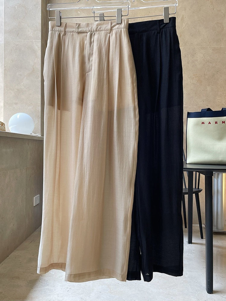 Sunshine Breeze High-Waist Wide-Leg Pants