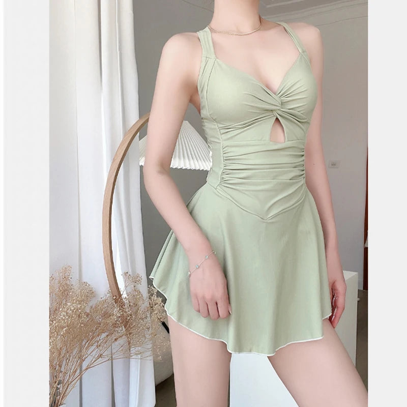 Sweet & Chic High-Waist One-Piece Swimwear