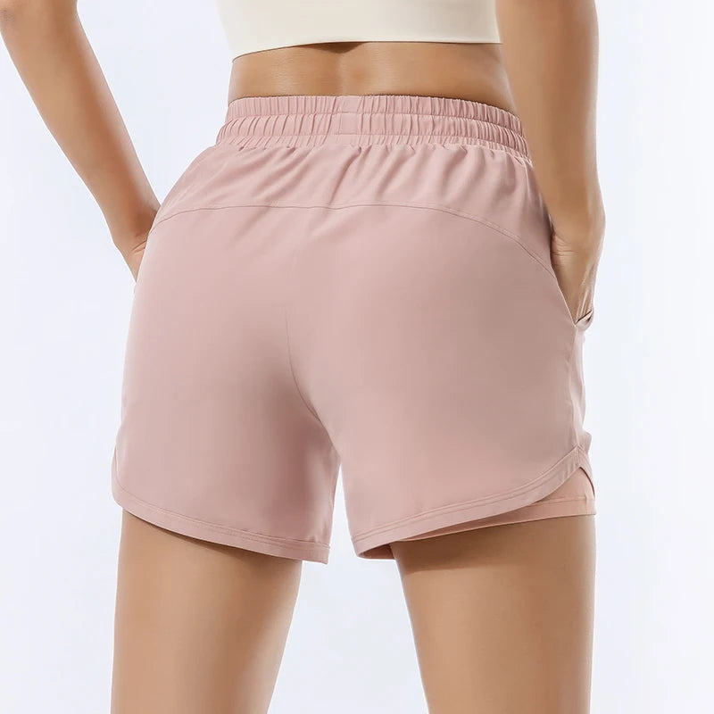 Women's High-Waisted Double-Layer Quick-Dry Training Shorts