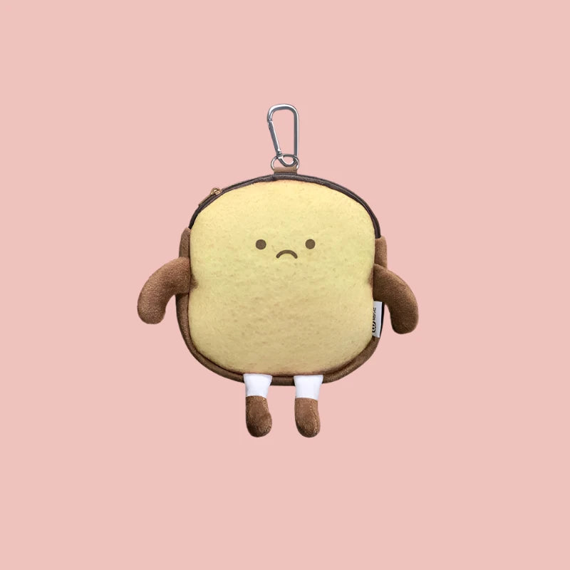 Cozy Toast Plush Shoulder Bag - Adorable & Soft Accessory