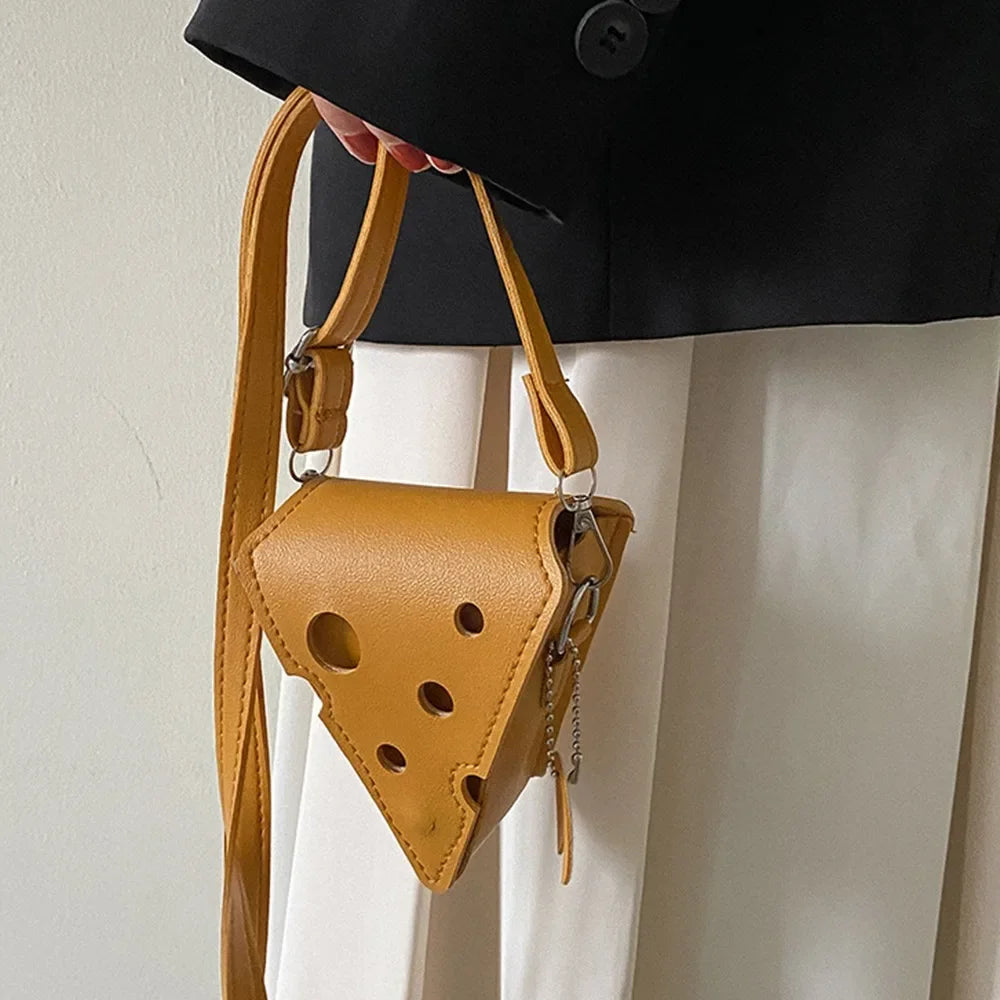 Chic Cheese Slice Shoulder Bag - Yellow PU Leather Arm Candy