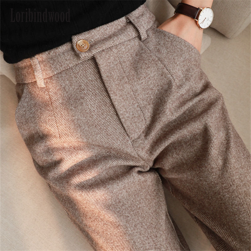 Cozy Wool Harem Trousers – Perfect for Autumn & Winter