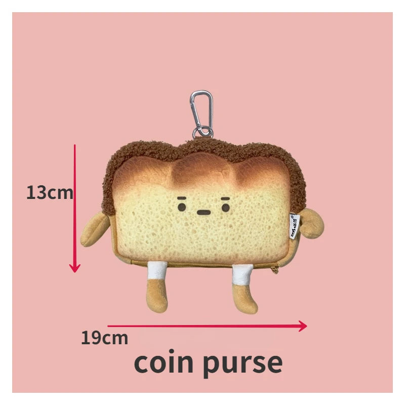 Cozy Toast Plush Shoulder Bag - Adorable & Soft Accessory