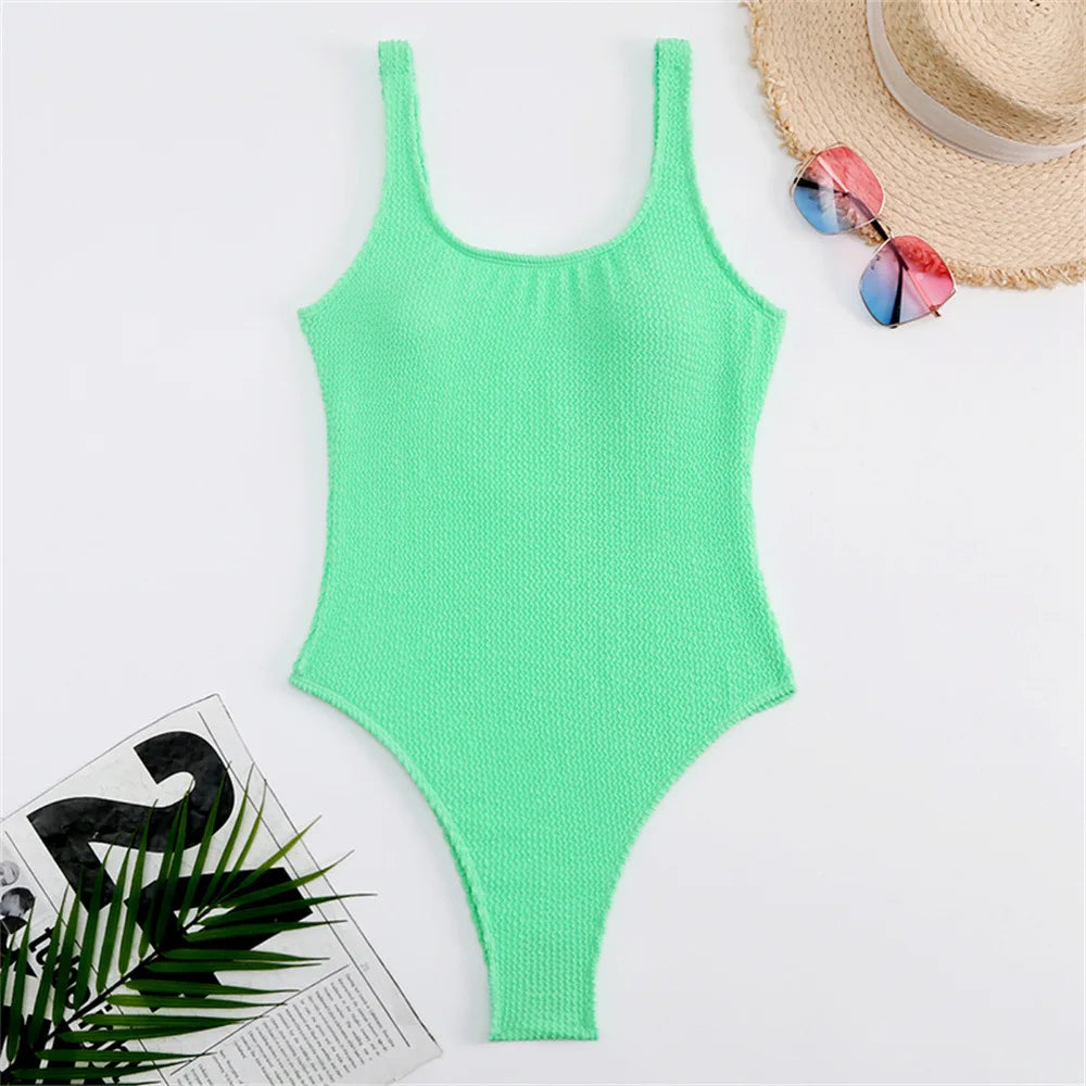 Bold Brazilian Push-Up Thong Monokini – Women's Solid One-Piece Swimsuit