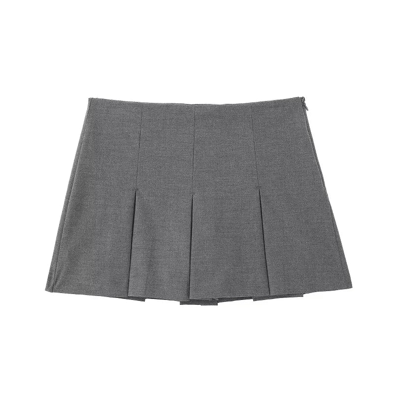 Chic Striped High Waist Pleated Skort - Casual Mini Skirt Shorts for Women