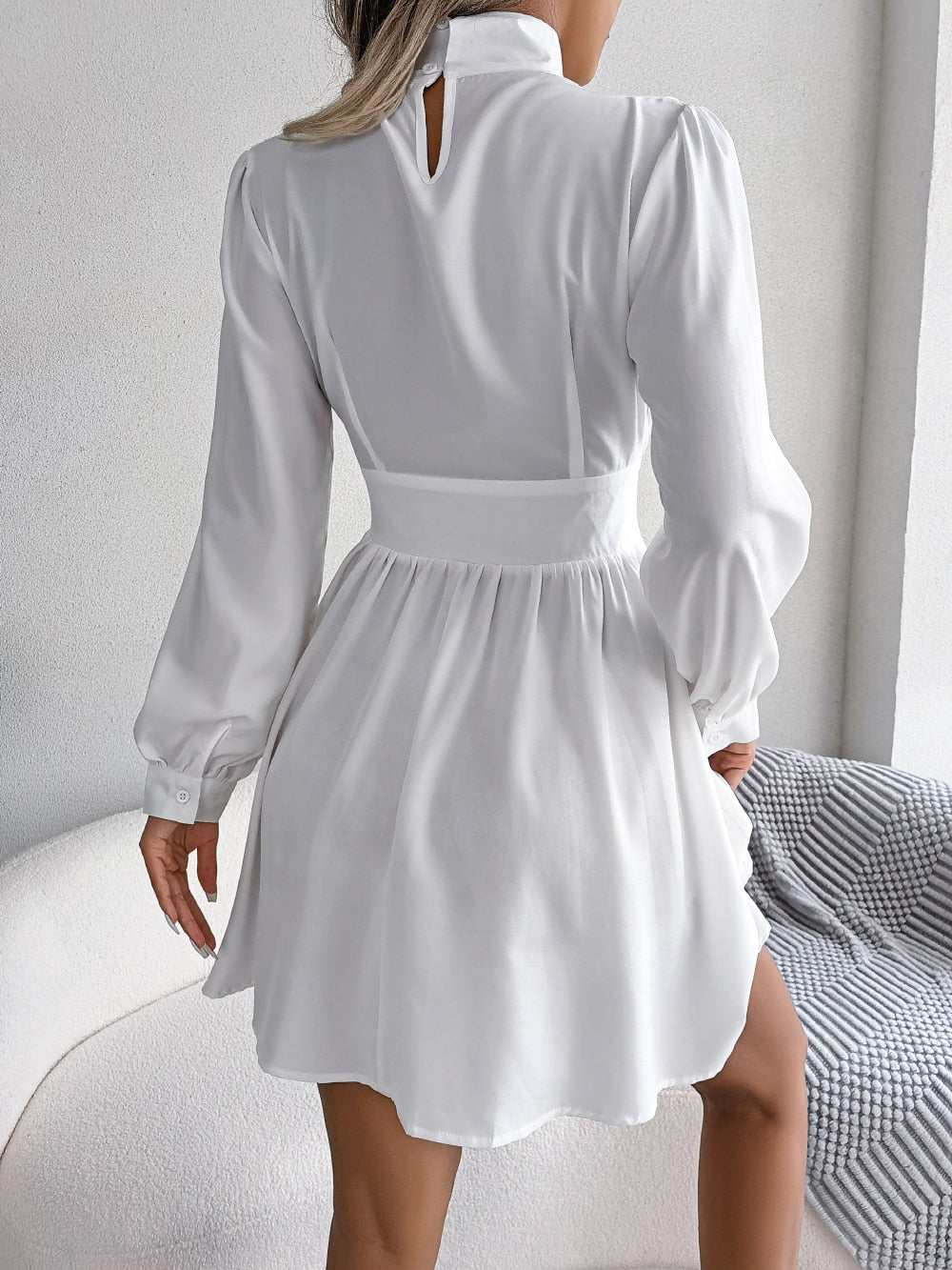 Elegant Cutout Long Sleeve A-Line Dress