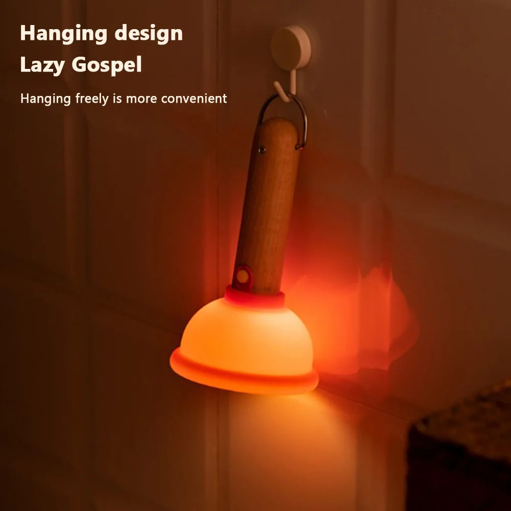 Plunger Glow Silicone Nightlight – Rechargeable Mini Lamp with Timer for Nursery & Bedroom Decor