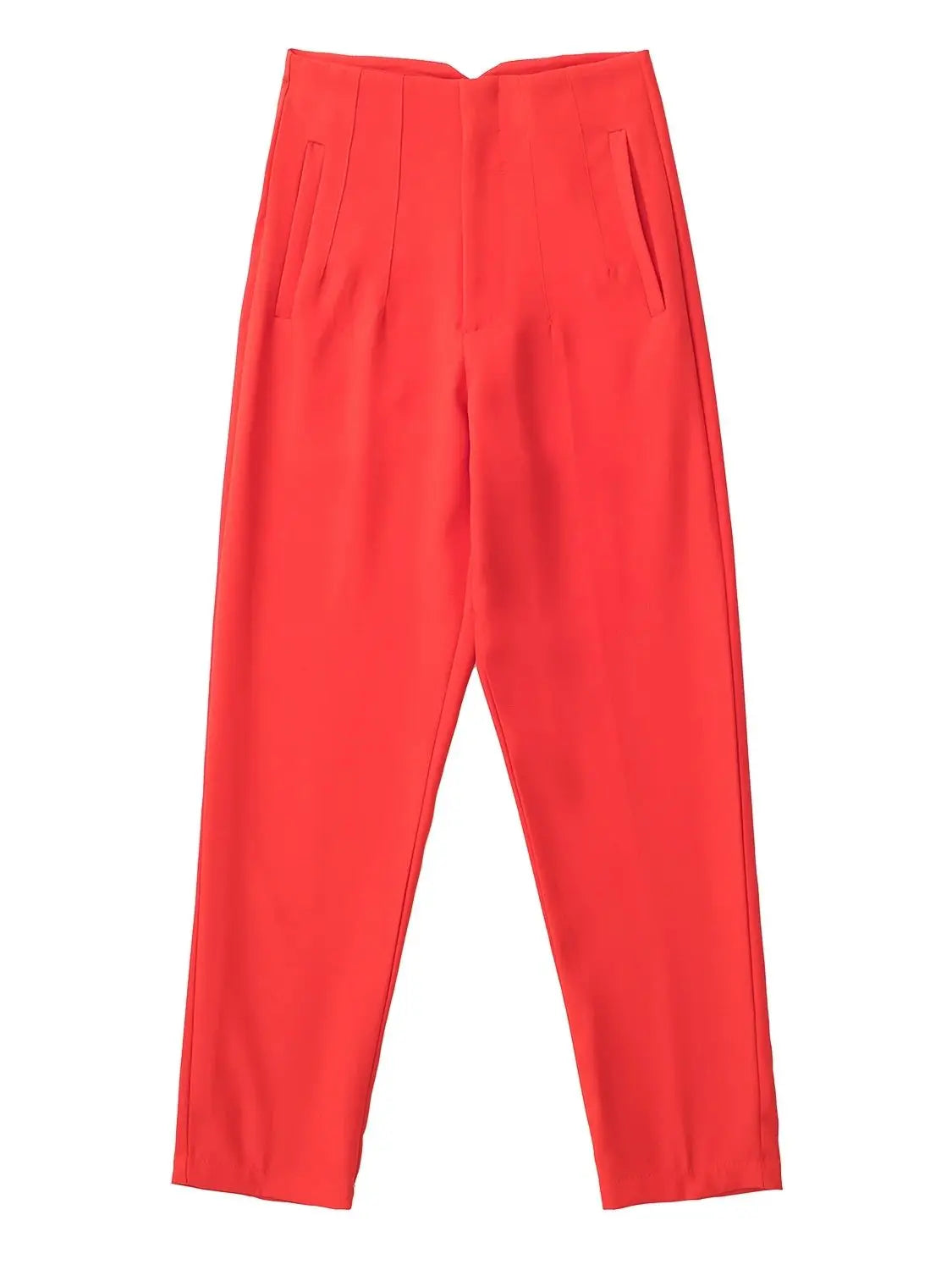 Timeless High-Waist Tailored Pants - Classic Solid Colors