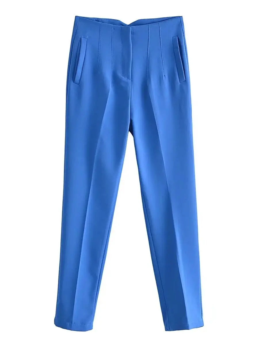 Timeless High-Waist Tailored Pants - Classic Solid Colors