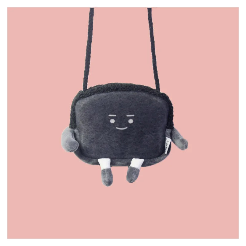 Cozy Toast Plush Shoulder Bag - Adorable & Soft Accessory