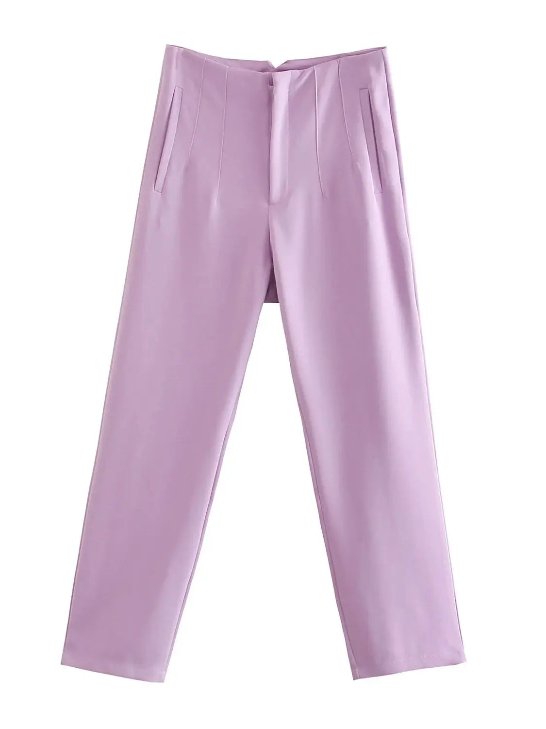 Timeless High-Waist Tailored Pants - Classic Solid Colors