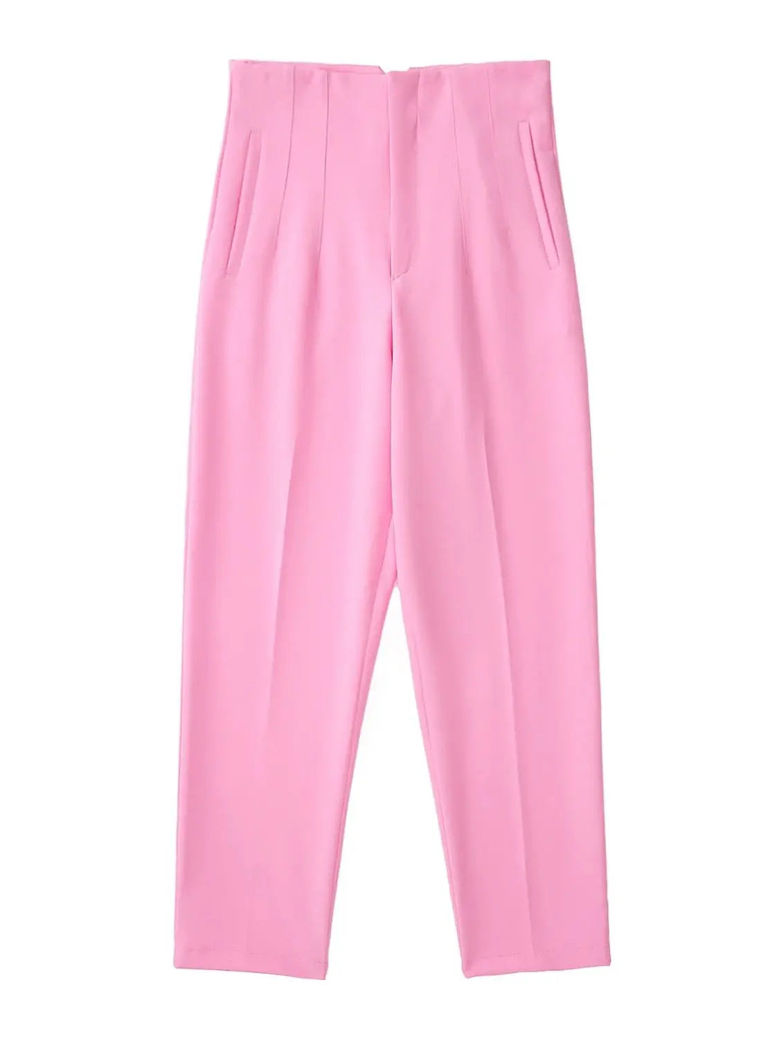 Timeless High-Waist Tailored Pants - Classic Solid Colors