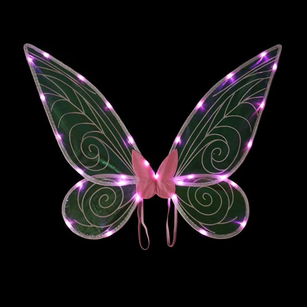 Shimmering LED Butterfly Wings for Kids – Enchanted Fairy Costume Accessory