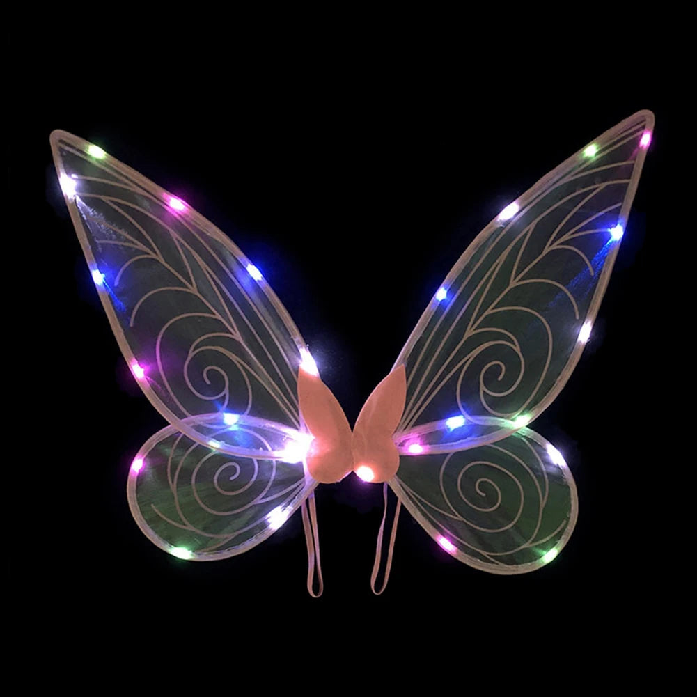 Shimmering LED Butterfly Wings for Kids – Enchanted Fairy Costume Accessory