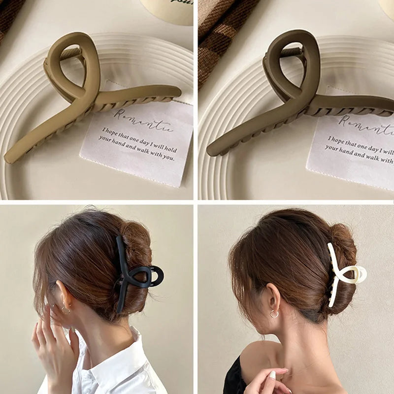 Elegant Matte French Hair Claw Clip – Large Size, Korean-Inspired Hair Accessory