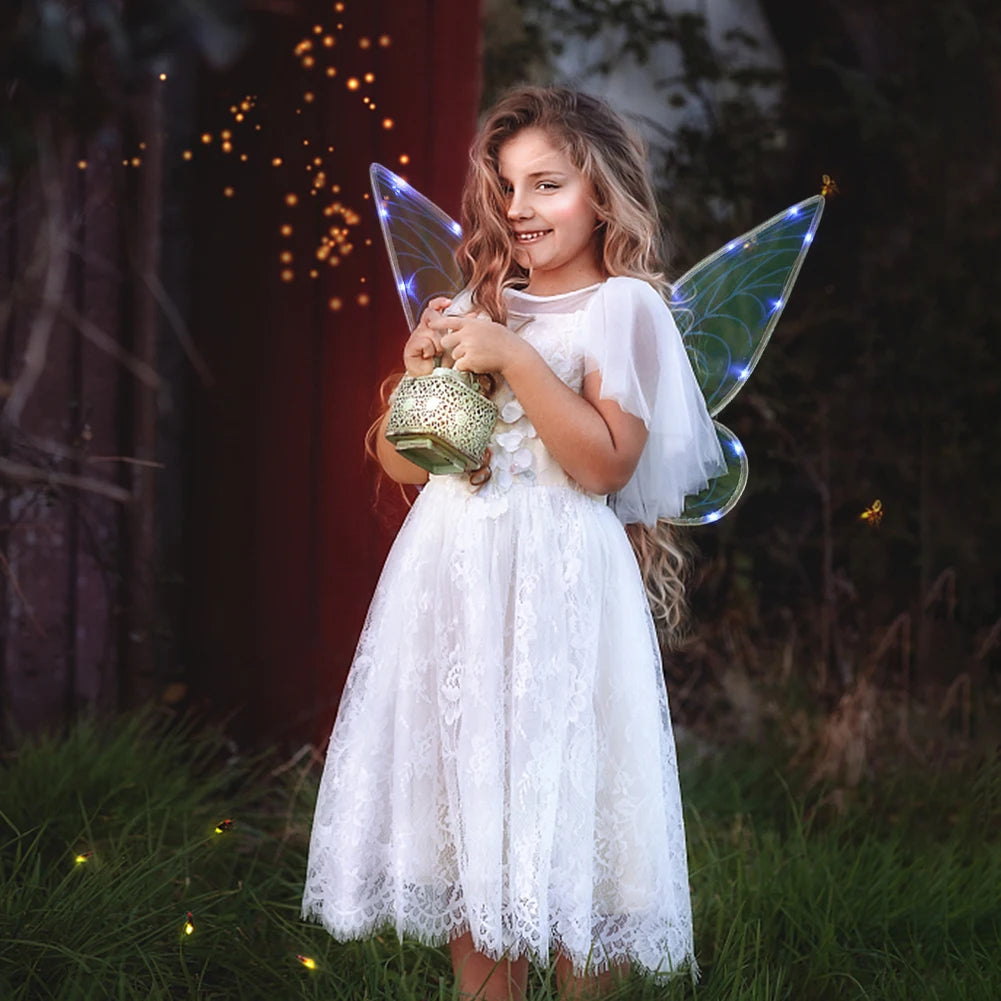 Shimmering LED Butterfly Wings for Kids – Enchanted Fairy Costume Accessory