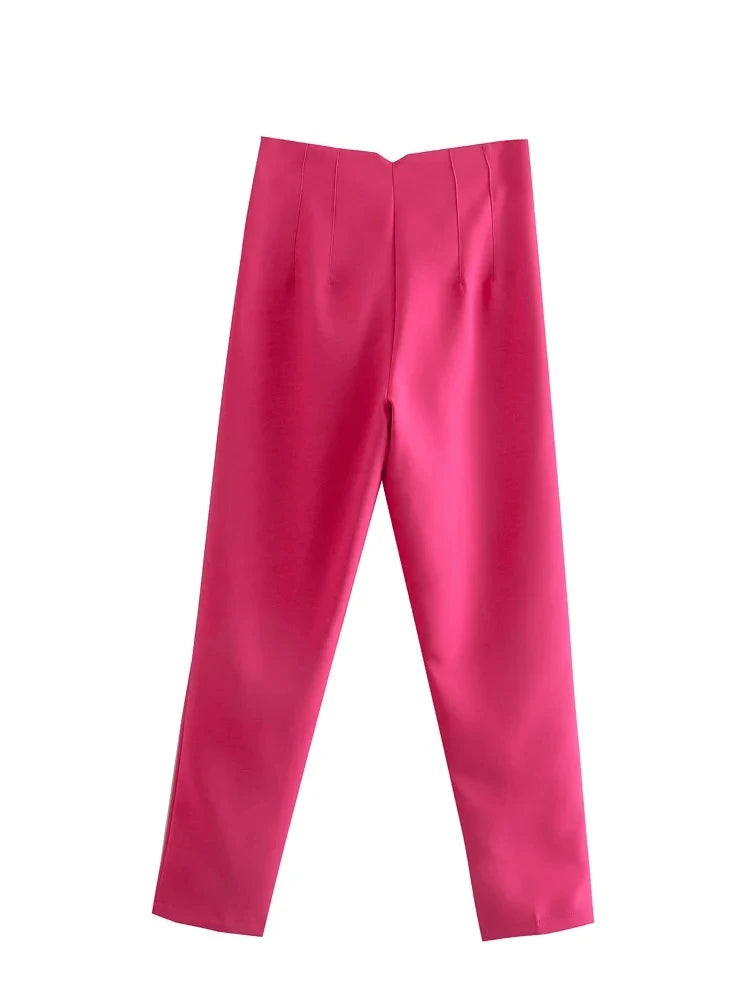 Timeless High-Waist Tailored Pants - Classic Solid Colors