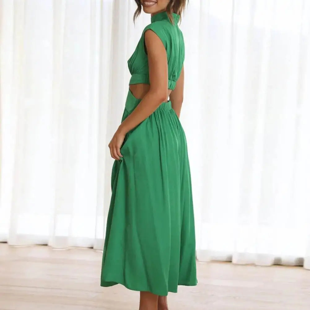 Chic Hollow-Out High Waist Summer Dress