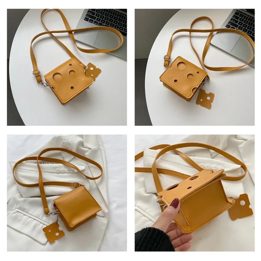 Chic Cheese Slice Shoulder Bag - Yellow PU Leather Arm Candy