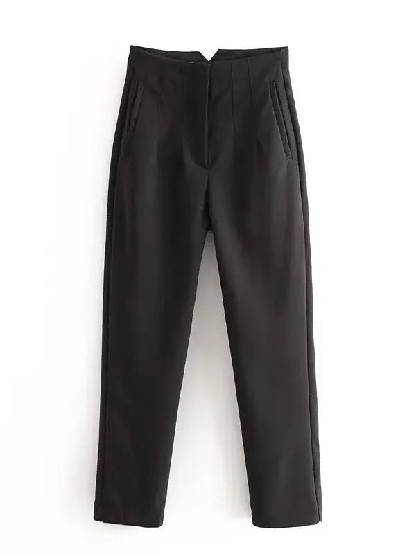 Timeless High-Waist Tailored Pants - Classic Solid Colors